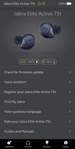 Application Jabra Elite Active 75t